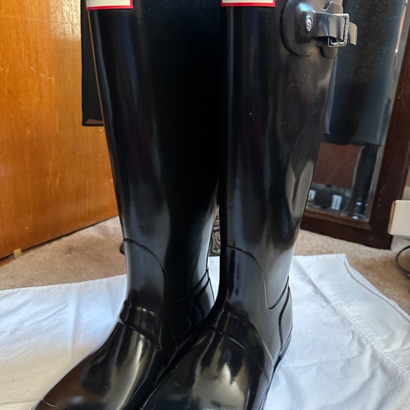 Hunter Tall Black Gloss Boots Size 9 - Picture 7 of 7